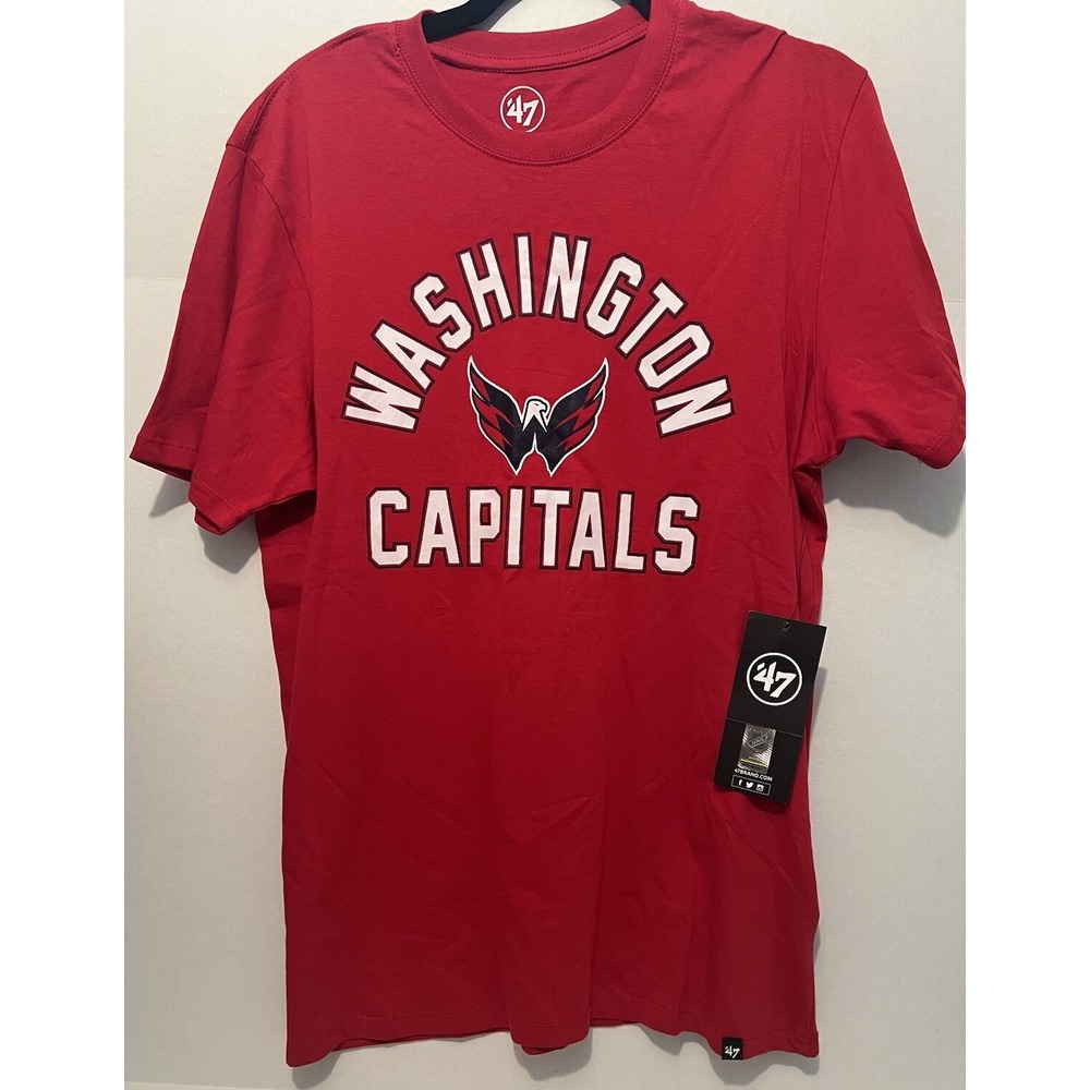 NWT Washington Capitals  47' Brand T-Shirt NHL Hockey Red Crew Neck Tee - Medium